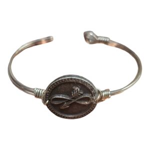 Silver Tone Infinity Arrow Bracelet with Hook Closure